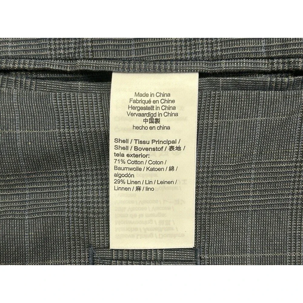J Crew Blazer Mens 36S Ludlow Baird Mcnutt Linen Blend Unstructured Windowpane